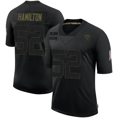 Men's Nike Jacksonville Jaguars Davon Hamilton DaVon Hamilton 2020 Salute To Service Jersey - Black Limited