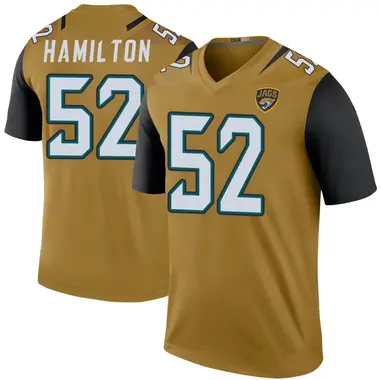 Men's Nike Jacksonville Jaguars Davon Hamilton DaVon Hamilton Color Rush Bold Jersey - Gold Legend