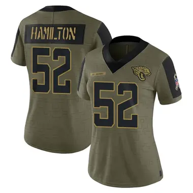 Women's Nike Jacksonville Jaguars Davon Hamilton DaVon Hamilton 2021 Salute To Service Jersey - Olive Limited